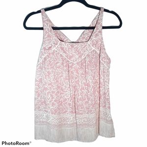Anthropologie Maeve pink white halter cut out back
